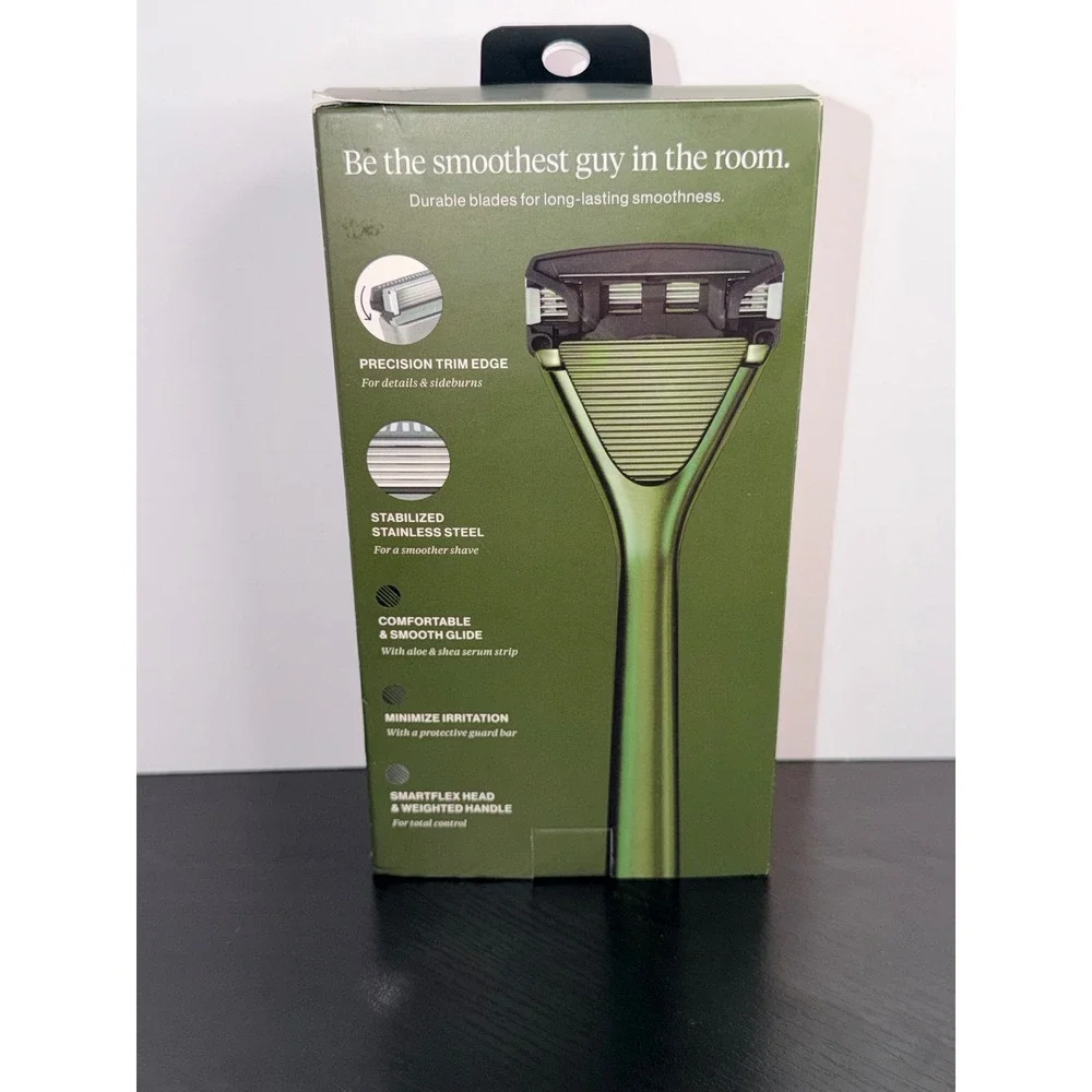 House of Atlas The Essential Razor Kit Tactical Green 5-Blade Weighted Handle
